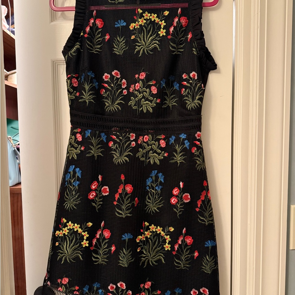 Floral Embroidered A-line dress